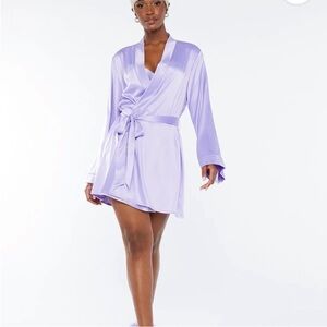 Savage X Fenty Satin Robe with Lightning Bolt